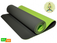 Коврик для йоги и фитнеса GO DO :TPE-6MM  (Зелёный - З+З) 00071